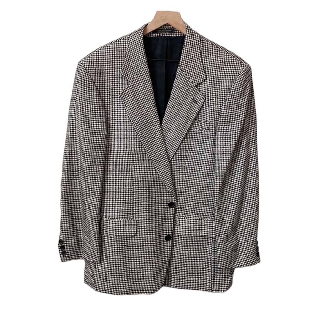 Paul Rodon Couture 100% Silk Houndstooth Sport Coat Blazer Size 40 R